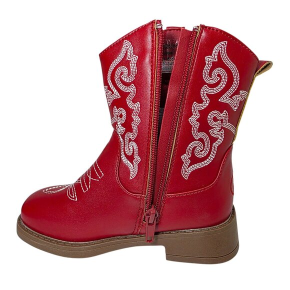 Pawz Cowboy Western Boots Little & Big Boys Zipper Closure Embroidered Detail - Picture 10 of 13